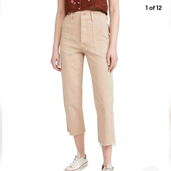 MOTHER Pants - MOTHER The Patch Pocket Private Ankle Jeans Cargo Pants In Khaki Size 27